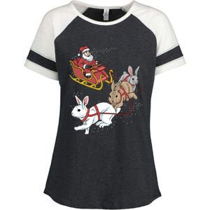 Rabbit Christmas Cool Gift Enza Ladies Jersey Colorblock Tee