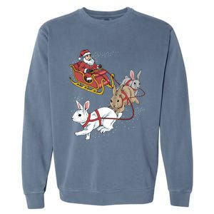 Rabbit Christmas Cool Gift Garment-Dyed Sweatshirt