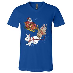 Rabbit Christmas Cool Gift V-Neck T-Shirt