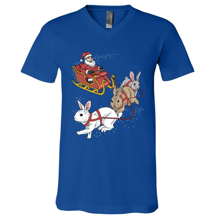 Rabbit Christmas Cool Gift V-Neck T-Shirt