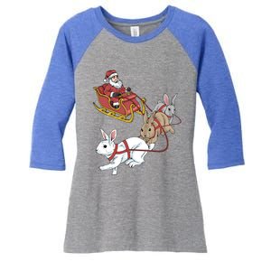 Rabbit Christmas Cool Gift Women's Tri-Blend 3/4-Sleeve Raglan Shirt