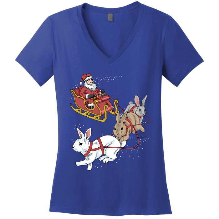 Rabbit Christmas Cool Gift Women's V-Neck T-Shirt