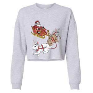 Rabbit Christmas Cool Gift Cropped Pullover Crew