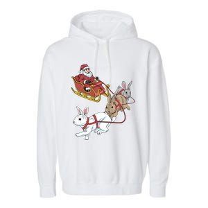 Rabbit Christmas Cool Gift Garment-Dyed Fleece Hoodie