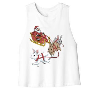 Rabbit Christmas Cool Gift Women's Racerback Cropped Tank