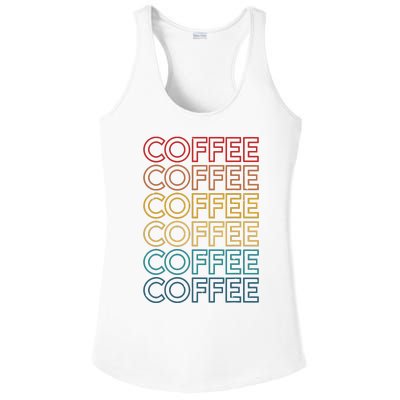 Retro Coffee Coffee Coffee Art Vintage Coffee Addicts Ladies PosiCharge Competitor Racerback Tank