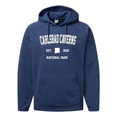 Retro Carlsbad Caverns National Park New Mexico Est 1930 Gift Performance Fleece Hoodie