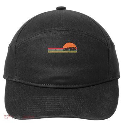Racing Car Drag Race Sunset Retro Driver Racer Gift 7-Panel Snapback Hat