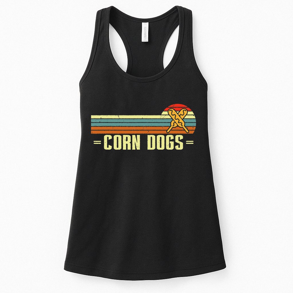 Retro Corn Dogs Make Hot Dogs On Stick Corn Dog Lover Womens Tank Top
