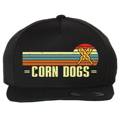 Retro Corn Dogs Make Hot Dogs On Stick Corn Dog Lover Wool Snapback Cap