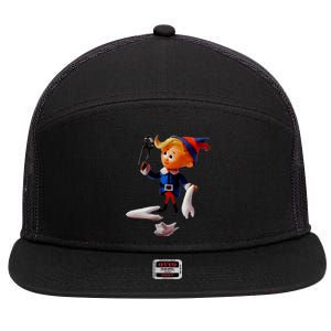 Retro Christmas Dentist Hermey The Elf Cool Gift 7 Panel Mesh Trucker Snapback Hat