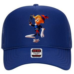 Retro Christmas Dentist Hermey The Elf Cool Gift High Crown Mesh Back Trucker Hat