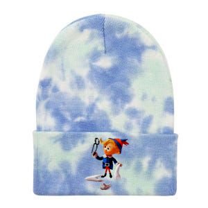 Retro Christmas Dentist Hermey The Elf Cool Gift Tie Dye 12in Knit Beanie