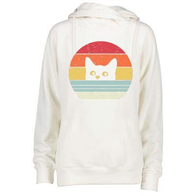 Retro Cat Daddy Vintage Style Cat Kitty Lover Womens Funnel Neck Pullover Hood