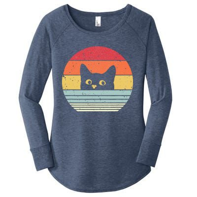 Retro Cat Daddy Vintage Style Cat Kitty Lover Women's Perfect Tri Tunic Long Sleeve Shirt