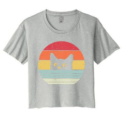 Retro Cat Daddy Vintage Style Cat Kitty Lover Women's Crop Top Tee