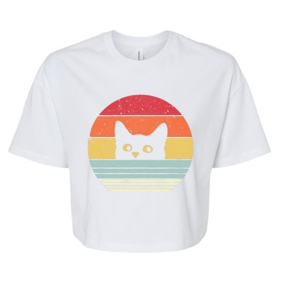 Retro Cat Daddy Vintage Style Cat Kitty Lover Bella+Canvas Jersey Crop Tee