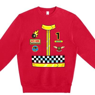 Race Car Driver Costume Birthday Halloween Premium Crewneck Sweatshirt