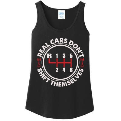 Real Cars Don't Shift Themselves Funny Auto Racing Mechanic Ladies Essential Tank