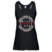 Real Cars Don't Shift Themselves Funny Auto Racing Mechanic Ladies Essential Flowy Tank