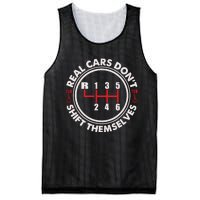 Real Cars Don't Shift Themselves Funny Auto Racing Mechanic Mesh Reversible Basketball Jersey Tank