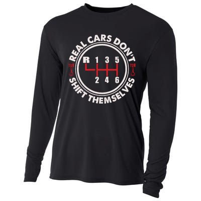 Real Cars Don't Shift Themselves Funny Auto Racing Mechanic Cooling Performance Long Sleeve Crew