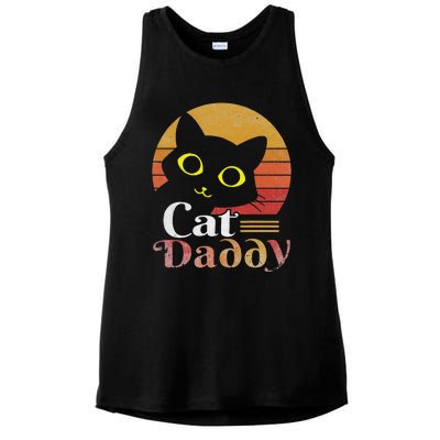 Retro Cat Daddy 80s 90S Style Cat Retro Cat Sunglasses Ladies PosiCharge Tri-Blend Wicking Tank