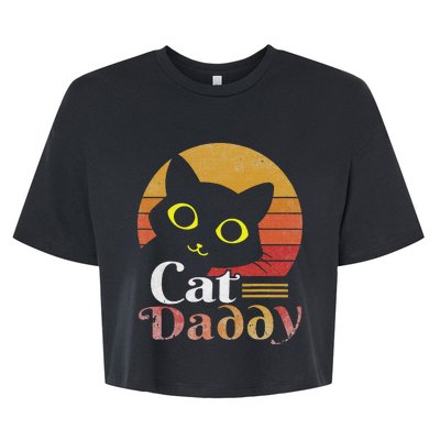 Retro Cat Daddy 80s 90S Style Cat Retro Cat Sunglasses Bella+Canvas Jersey Crop Tee