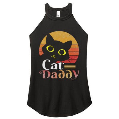 Retro Cat Daddy 80s 90S Style Cat Retro Cat Sunglasses Women’s Perfect Tri Rocker Tank