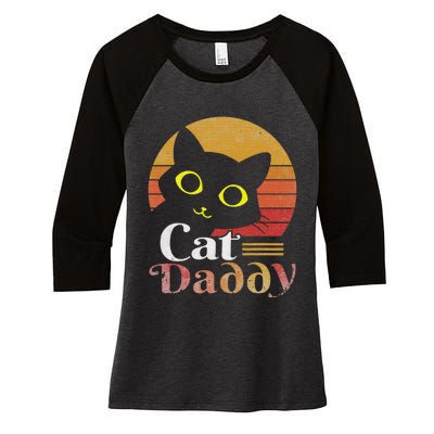 Retro Cat Daddy 80s 90S Style Cat Retro Cat Sunglasses Women's Tri-Blend 3/4-Sleeve Raglan Shirt