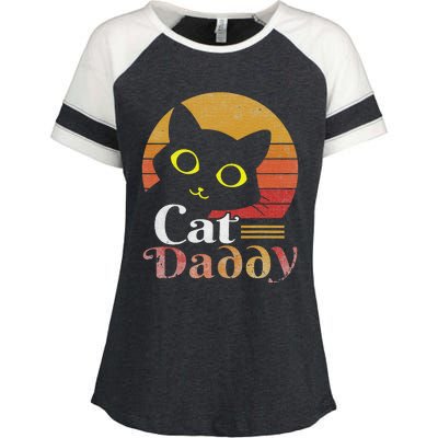 Retro Cat Daddy 80s 90S Style Cat Retro Cat Sunglasses Enza Ladies Jersey Colorblock Tee