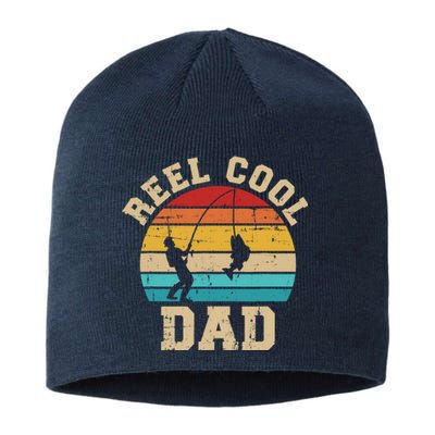 Reel cool dad fishing vintage retro Sustainable Beanie