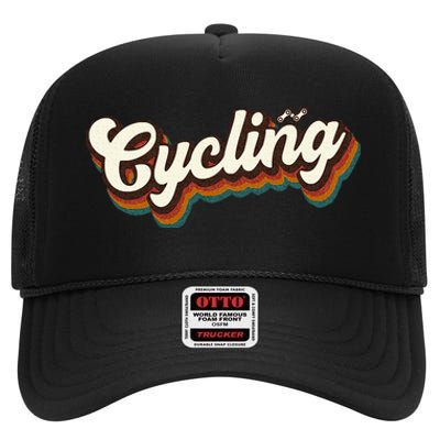 Retro Cycling Design For Cyclist Cycling High Crown Mesh Back Trucker Hat