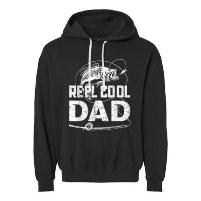 Reel Cool Dad Fishing Daddy Fathers Day Funny Garment-Dyed Fleece Hoodie