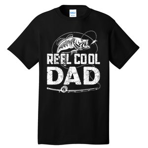 Reel Cool Dad Fishing Daddy Fathers Day Funny Tall T-Shirt