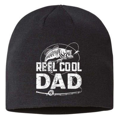 Reel Cool Dad Fishing Daddy Fathers Day Funny Sustainable Beanie