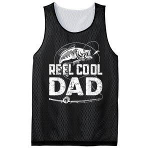 Reel Cool Dad Fishing Daddy Fathers Day Funny Mesh Reversible Basketball Jersey Tank