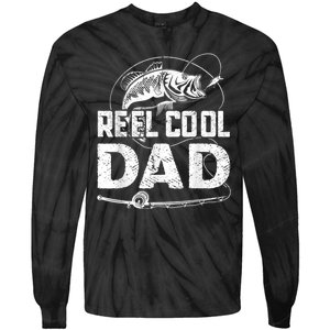 Reel Cool Dad Fishing Daddy Fathers Day Funny Tie-Dye Long Sleeve Shirt