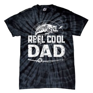 Reel Cool Dad Fishing Daddy Fathers Day Funny Tie-Dye T-Shirt