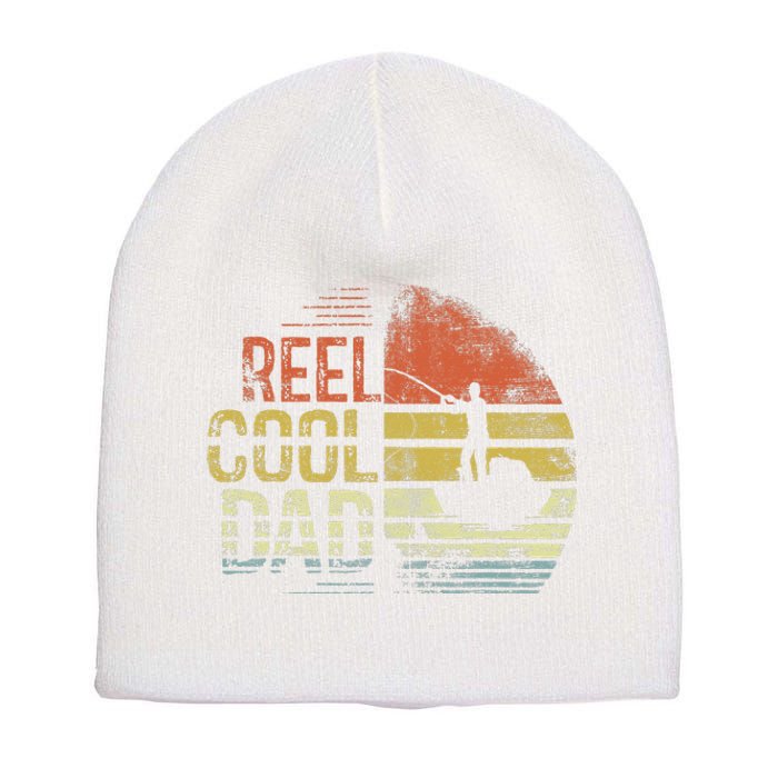 Reel Cool Dad Fisherman Daddy Father's Day Gifts Fishing Short Acrylic Beanie