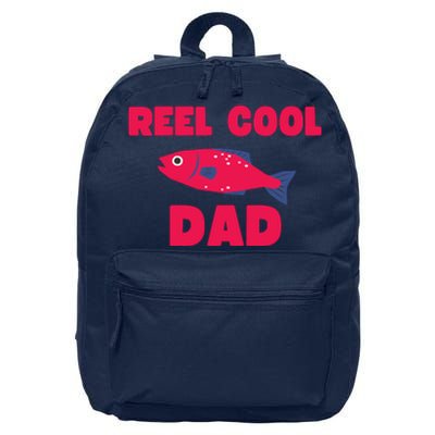 Reel Cool Dad Funny Fishing Dad 16 in Basic Backpack