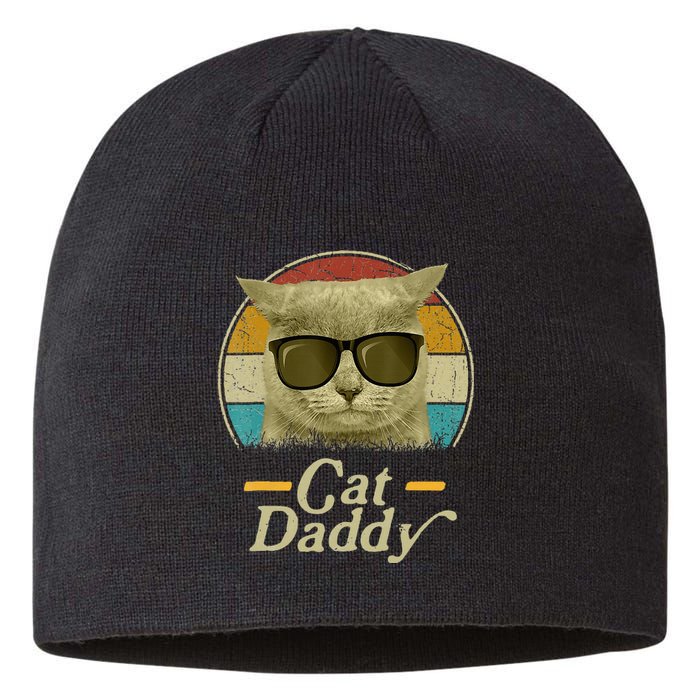 Retro Cat Daddy 80s 90S Style Cat Retro Cat Sunglasses Sustainable Beanie