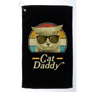 Retro Cat Daddy 80s 90S Style Cat Retro Cat Sunglasses Platinum Collection Golf Towel