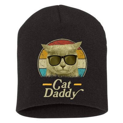 Retro Cat Daddy 80s 90S Style Cat Retro Cat Sunglasses Short Acrylic Beanie