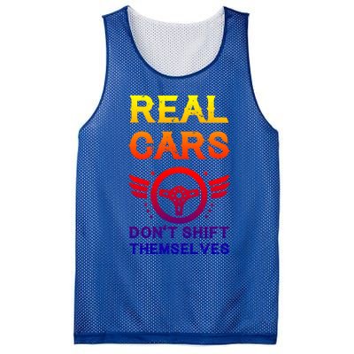 Real Cars Don't Shift Themselves Auto Racing Mechanic Gift Mesh Reversible Basketball Jersey Tank