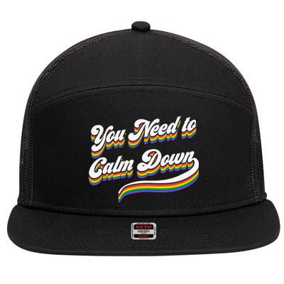 Retro Calm Down 7 Panel Mesh Trucker Snapback Hat