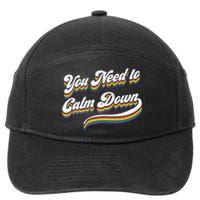 Retro Calm Down 7-Panel Snapback Hat