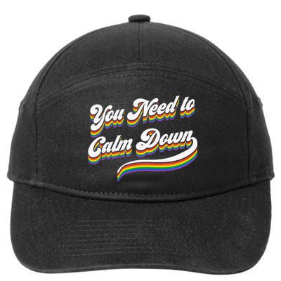 Retro Calm Down 7-Panel Snapback Hat