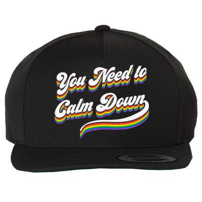 Retro Calm Down Wool Snapback Cap