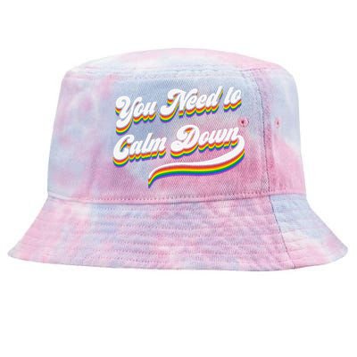 Retro Calm Down Tie-Dyed Bucket Hat